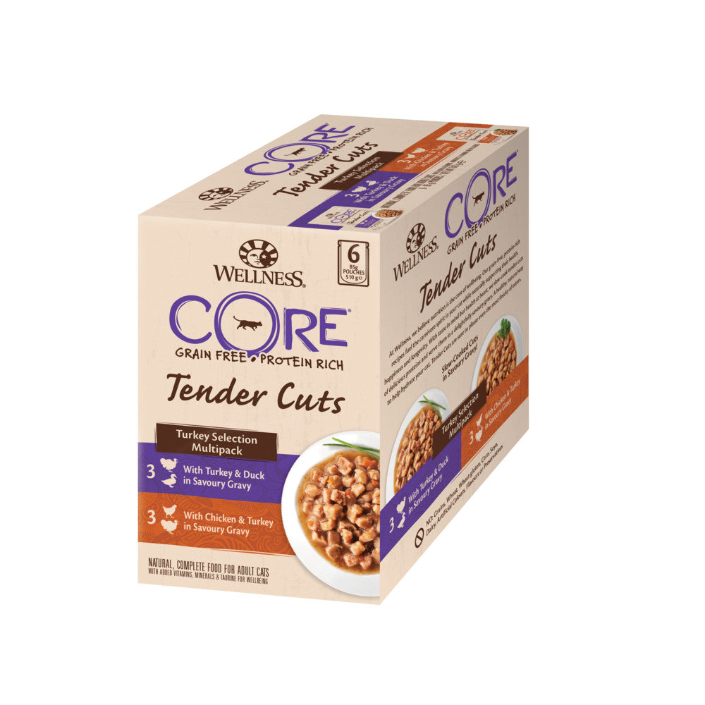 Wellness CORE Tender Cuts Turkey Selection Multipack Wet Adult Cat Food 6 x 85g