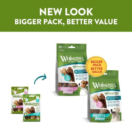 Whimzees Puppy Stixx Value Bag Dog Treats M/L 14 Pack