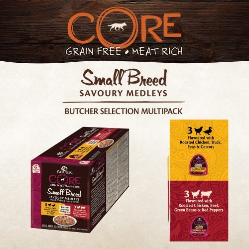 Wellness Core Small Breed Savoury Medleys Butcher Selection Multipack Wet Adult Dog Food 6 x 85g