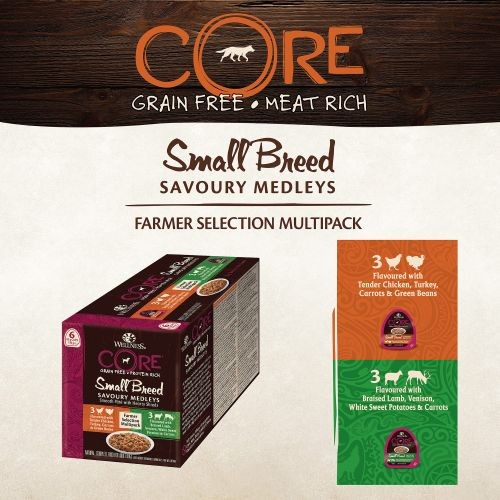Wellness Core Small Breed Savoury Medleys Farmer Selection Multipack Wet Adult Dog Food 6 x 85g