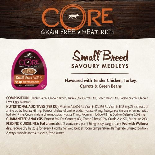 Wellness Core Small Breed Savoury Medleys Farmer Selection Multipack Wet Adult Dog Food 6 x 85g