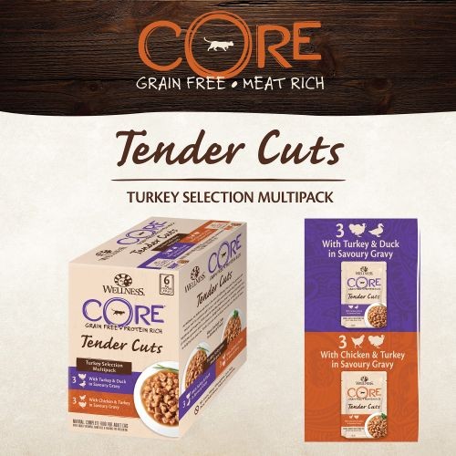Wellness CORE Tender Cuts Turkey Selection Multipack Wet Adult Cat Food 6 x 85g