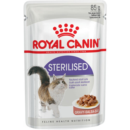 Royal Canin Sterilised Cat Food in Gravy Pouches 12 x 85g