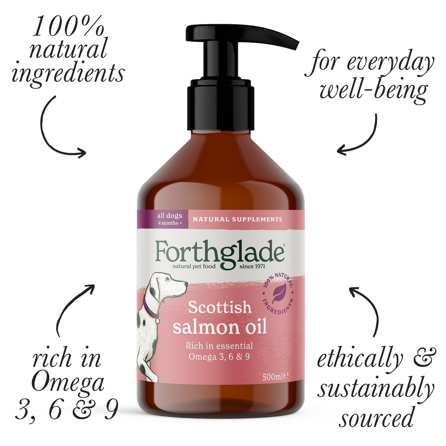 100% Natural Scottish Salmon Oil (1 x 500ml)