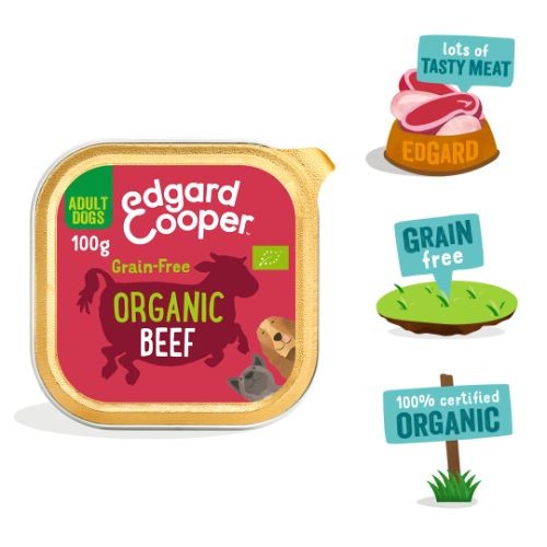 Edgard & Cooper Organic Adult Grain Free Wet Dog Food With Beef 17 x 100G