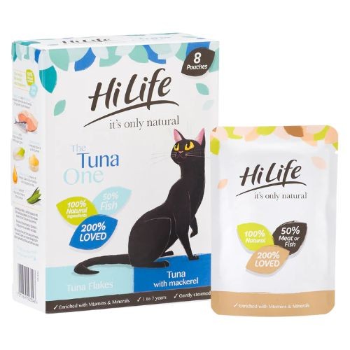 HiLife It's Only Natural Grain Free Cat Pouches The Tuna One in Jelly 8 x 70g