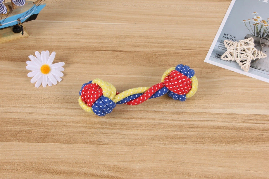Handmade Cotton Rope Dog Chew Toys - Set of 10