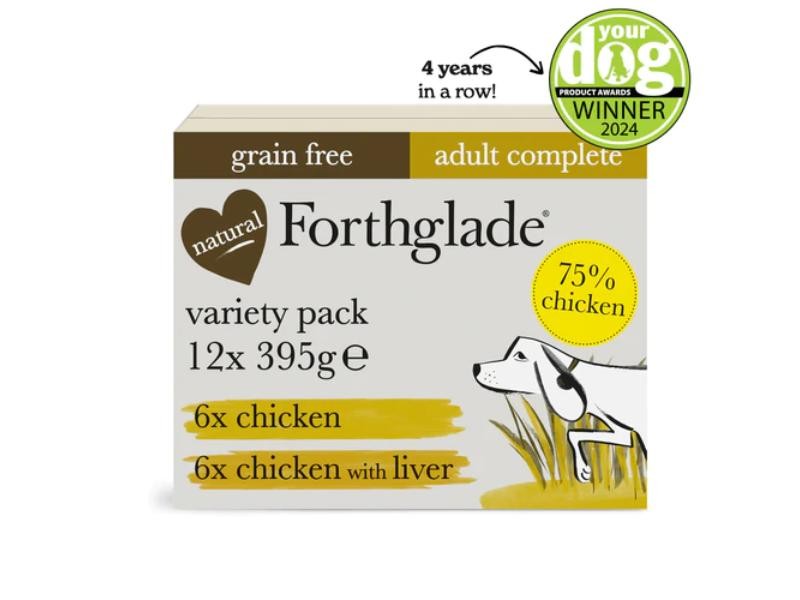 Forthglade Complete Grain Free Adult Duo Variety Chicken/Chicken Liver 395g 12pk