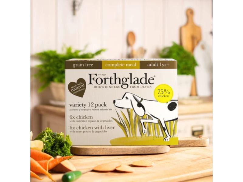 Forthglade Complete Grain Free Adult Duo Variety Chicken/Chicken Liver 395g 12pk