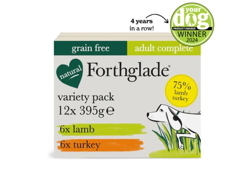 Forthglade Complete Grain Free Adult Duo Variety Lamb/Turkey 395g 12pk