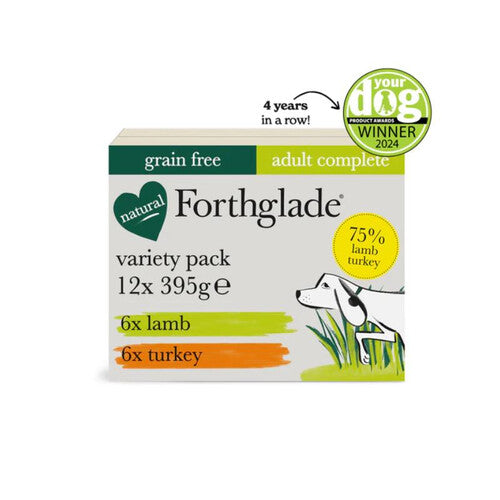 Forthglade Complete Grain Free Adult Duo Variety Lamb/Turkey 395g 12pk