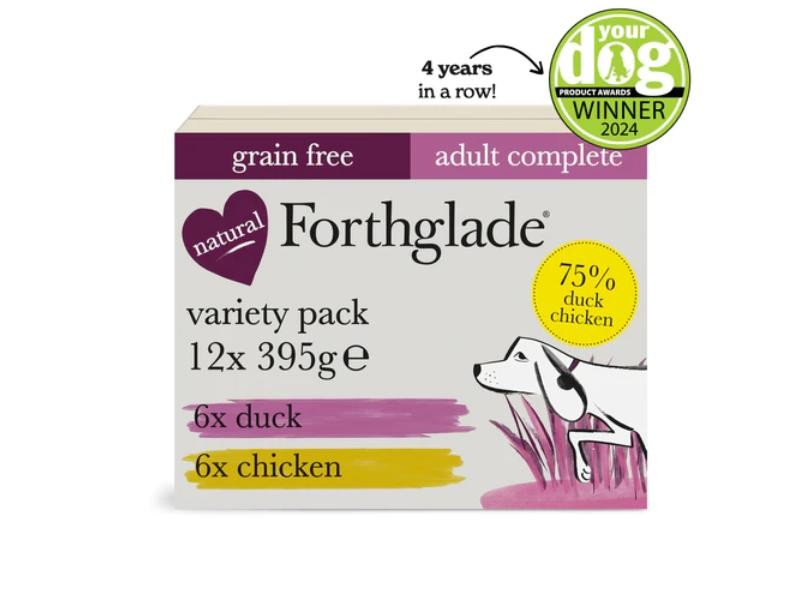 Forthglade Complete Grain Free Adult Duo Variety Duck/Chicken 395g 12pk