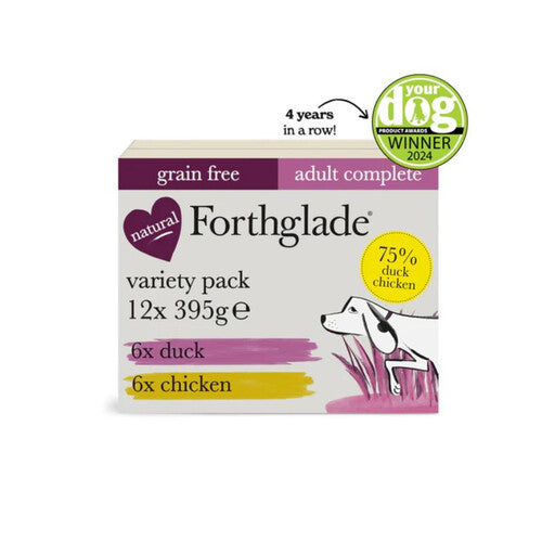 Forthglade Complete Grain Free Adult Duo Variety Duck/Chicken 395g 12pk