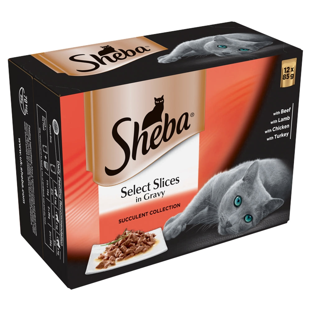 Sheba Succulent Collection Favourites Select Slices in Gravy Cat Food Pouches 12 x 85g