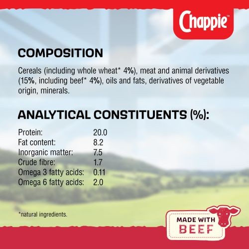 Chappie Dry Dog Food with Beef & Whole Grain Cereal 15kg