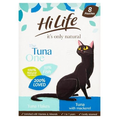 HiLife It's Only Natural Grain Free Cat Pouches The Tuna One in Jelly 8 x 70g