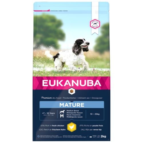 Eukanuba Thriving Mature Dog Food for Medium Breeds with Chicken 2kg