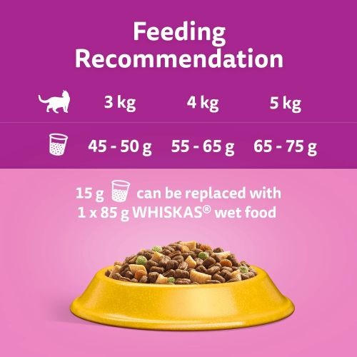 Whiskas 1+ Cat Complete Dry Cat Food with Chicken 2kg
