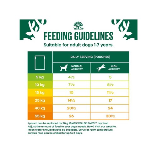 James Wellbeloved Adult Wet Dog Food Pouch With Lamb, Rice And Vegetables In Gravy 10 x 150g