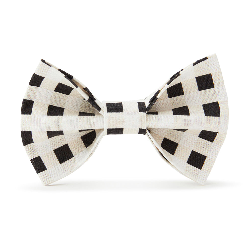 DOG BOW TIE - WHITE BLACK CHECK