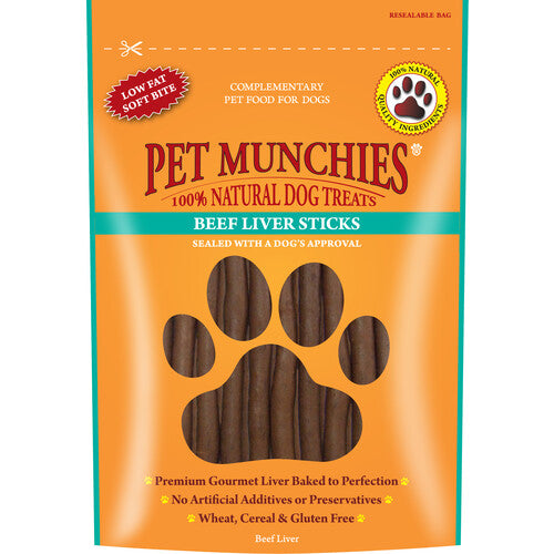 Pet Munchies Dog Treats - Beef Liver Sticks 90g
