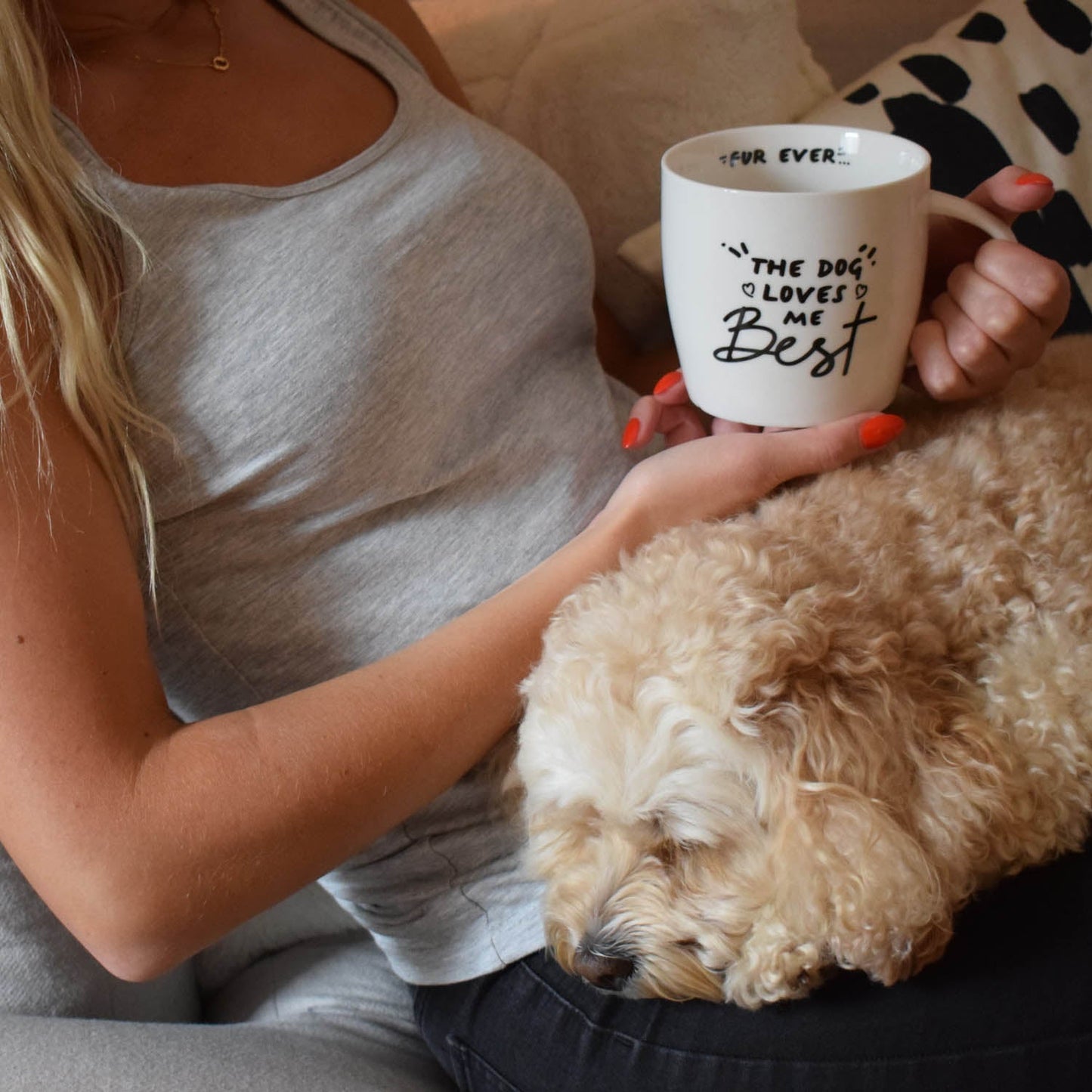 'The Dog Loves Me Best' Mug