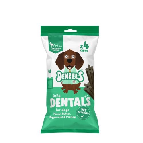 Denzel's Daily Dentals Dog Treats Peanut Butter, Peppermint & Parsley Large