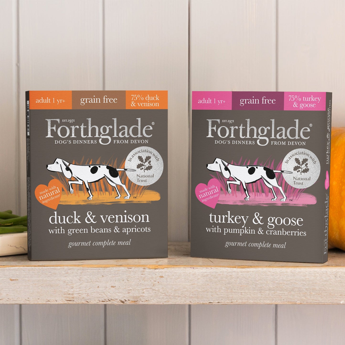 National Trust Turkey & Goose and Duck & Venison Natural Wet Dog Food - Variety Pack (6x395g)