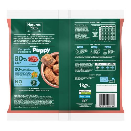 Natures Menu Complete & Balance Raw Puppy Food 80/20 - Turkey & Fish 1kg