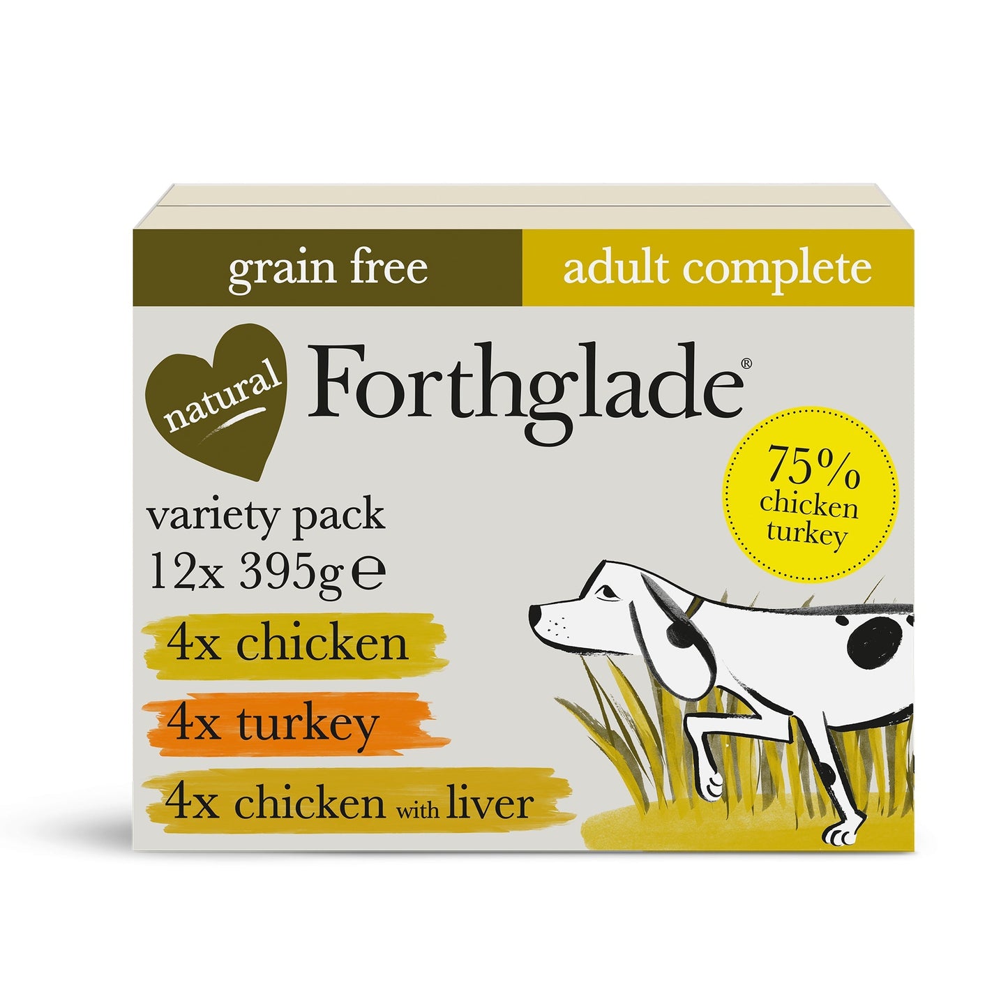 Wet Dog Food - Turkey, Chicken & Chicken with Liver Variety Pack (12x395g)