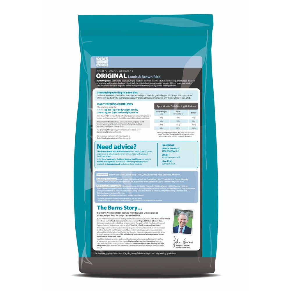 Burns Dog Original Lamb & Brown Rice 6KG