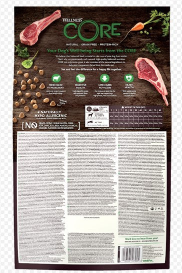 Wellness CORE Adult Lamb Grain Free Dry Dog Food 10kg