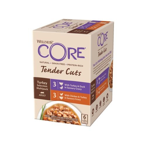 Wellness CORE Tender Cuts Turkey Selection Multipack Wet Adult Cat Food 6 x 85g
