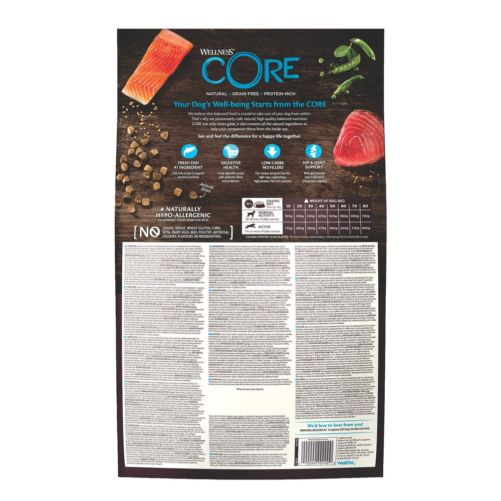 Wellness CORE Ocean Fish Salmon and Tuna Grain Free Adult Dry Dog Food 10kg