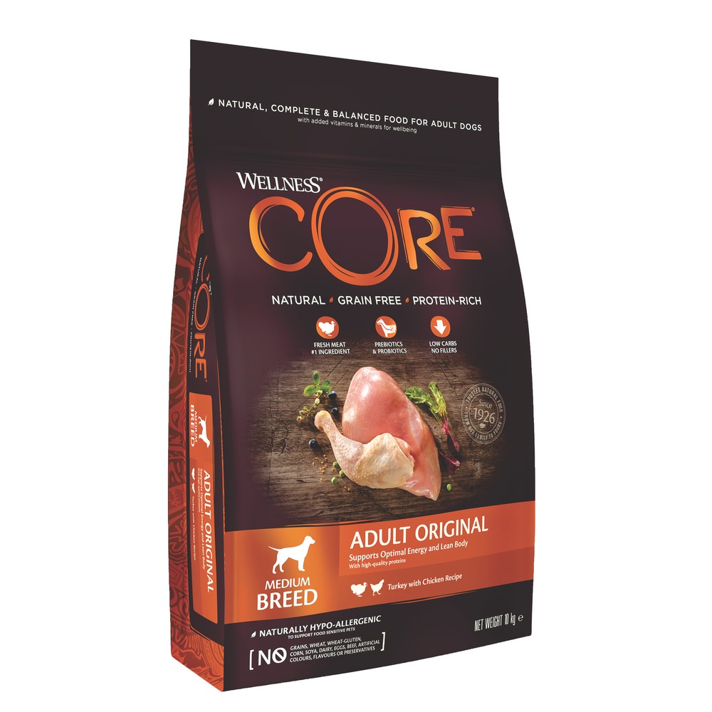 Wellness CORE Original Turkey and Chicken Grain Free Adult Dry Dog Food 10kg