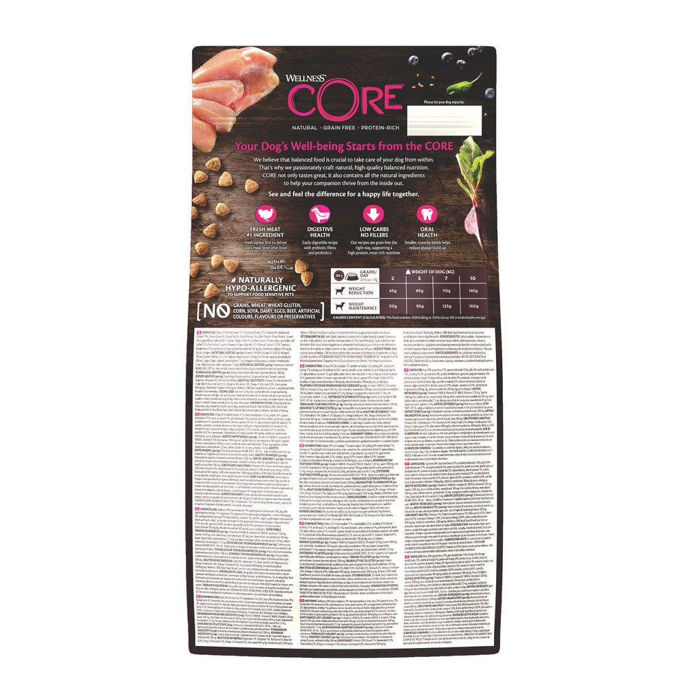 Wellness CORE Small Breed Low Fat Turkey Grain Free Adult Dry Dog Food 1.5kg
