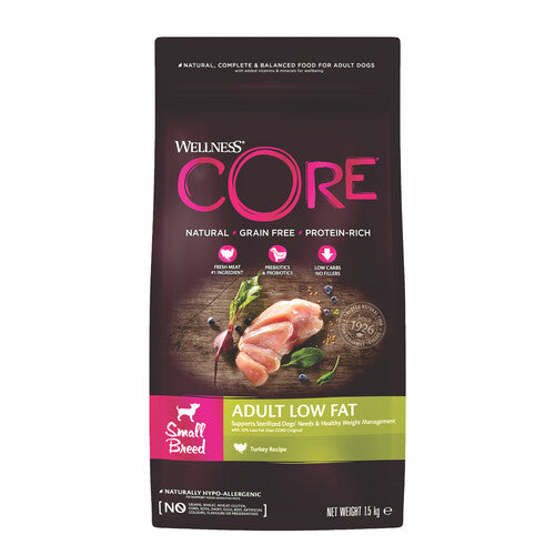 Wellness CORE Small Breed Low Fat Turkey Grain Free Adult Dry Dog Food 1.5kg