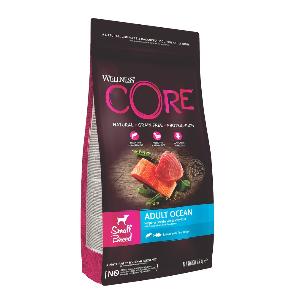 Wellness CORE Small Breed Ocean Fish with Salmon Grain Free Adult Dry Dog Food 1.5kg