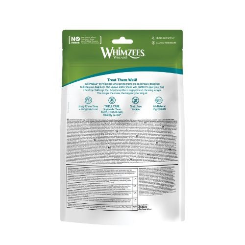 Whimzees Antler Dental Chew Dog Medium Treat Pack - 12pk