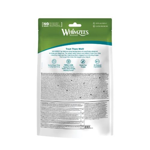 Whimzees Antler Large Dental Chew Dog Treat Pack - 6pk