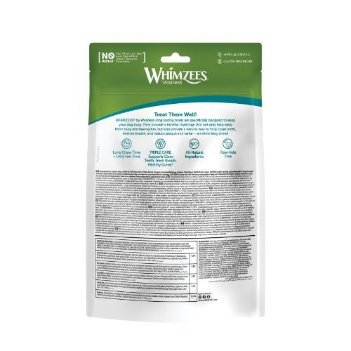 Whimzees Rice Bone 114mm Dental Dog Chew Treat Pack 9 Pack