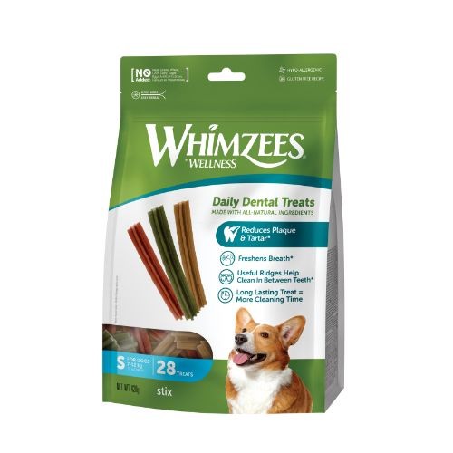 Whimzees Stix Dental Dog Chew Treat Pack 120mm Small 28 Pack