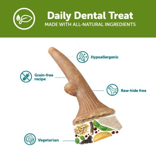 Whimzees Antler Large Dental Chew Dog Treat Pack - 6pk