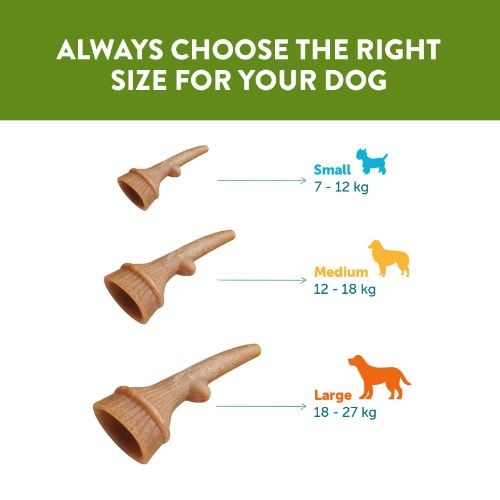 Whimzees Antler Large Dental Chew Dog Treat Pack - 6pk