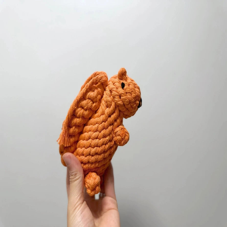 Handmade Eco-Squirrel Rope Toys