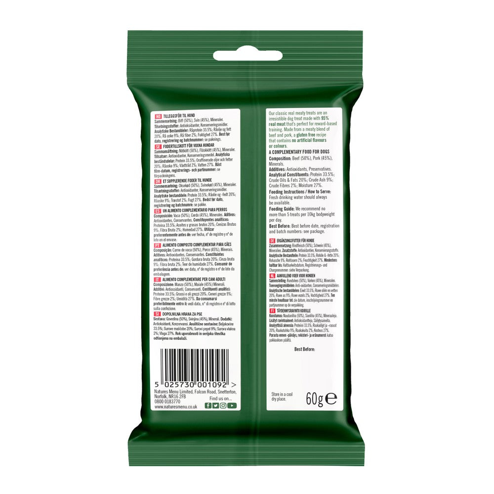 Natures Menu Real Meaty Dog Treat with Beef 60g