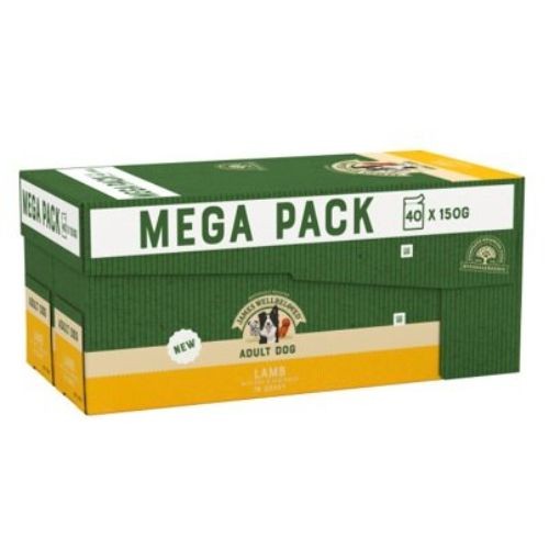 James Wellbeloved Adult Dog Pouch Lamb & Chicken Mega Pack 48 x 90g