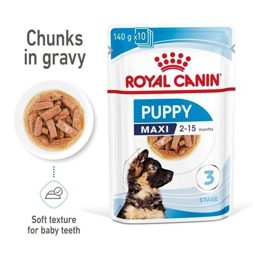 Royal Canin Nutrition Wet Puppy Food Maxi in Gravy 10 x 140g