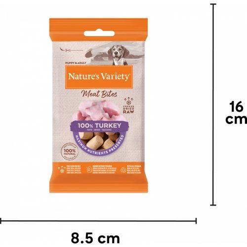 Nature's Variety Freeze Dried Meat Bites Dog Turkey 20g