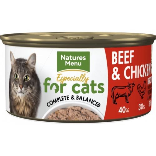 Natures Menu Beef & Chicken Cat can 85g x 18